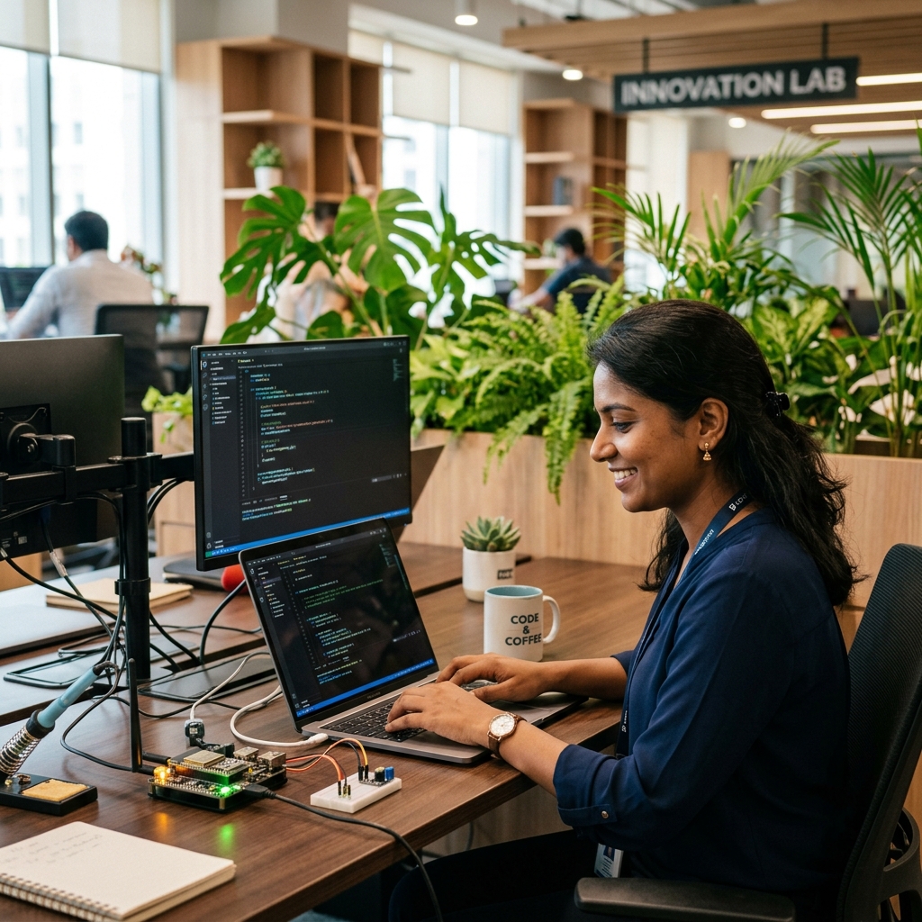 South Asian Engineers working with IoT devices